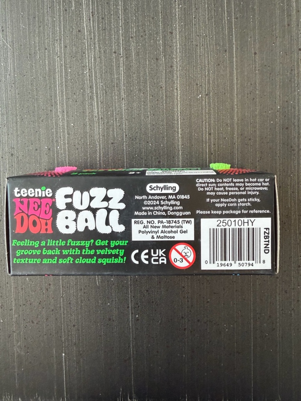 teenie NEE DOH Fuzz Ball Velvet Squeeze Toy - Pink & Green & Orange - Picture 4 of 4
